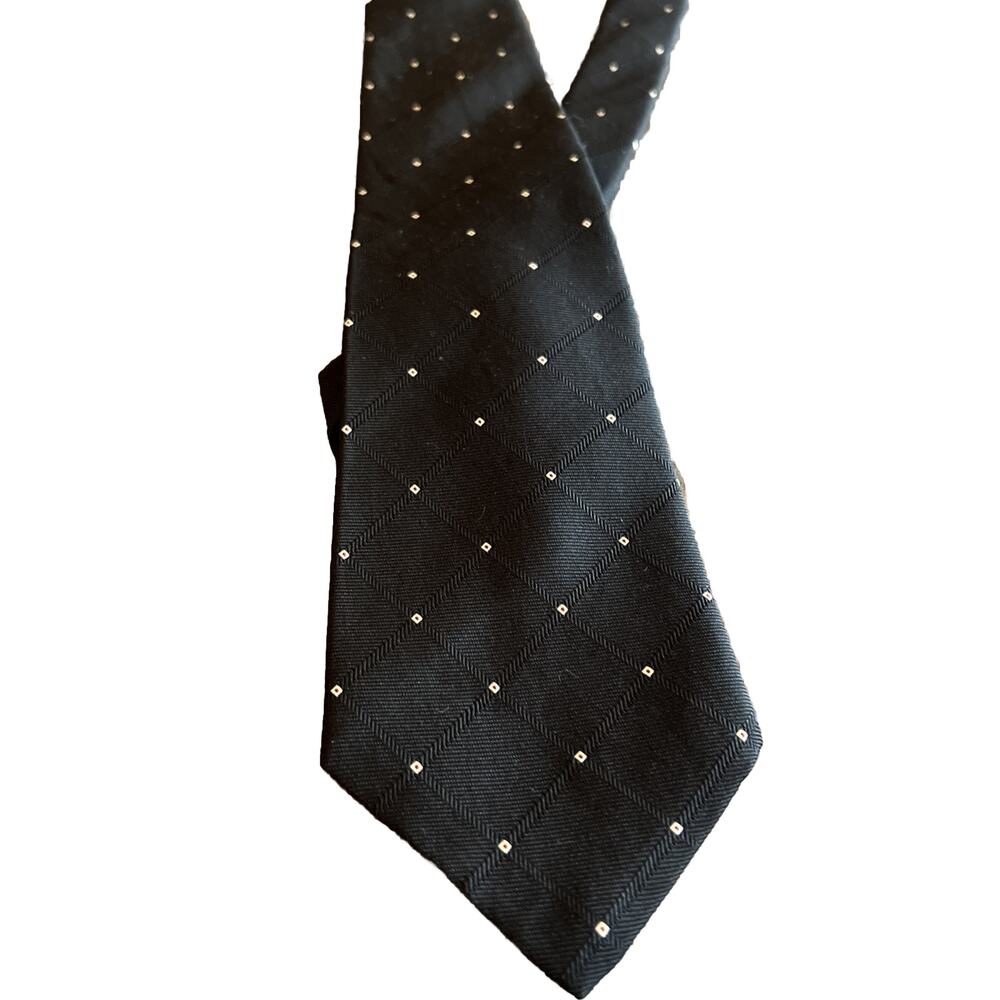 Christian Dior All Silk Tie Navy Minimalist Pattern Designer Tie